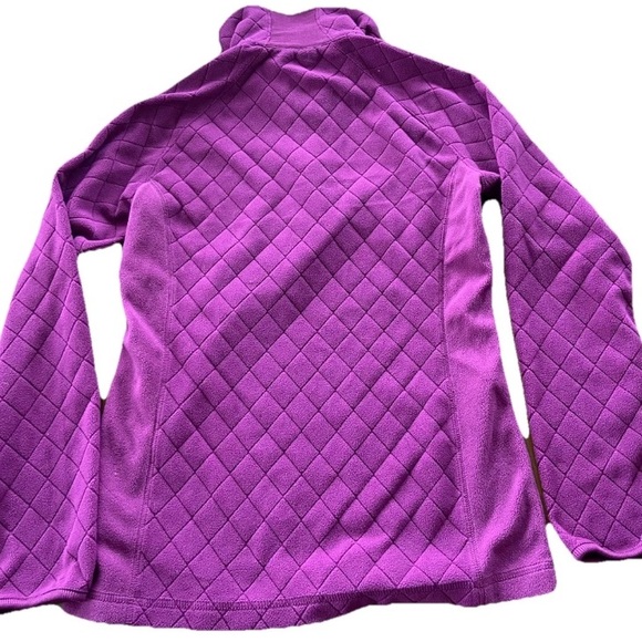 Columbia Vibrant Purple Quilted Fleece Pullover Zip Turtleneck Womens Size Small - Picture 3 of 9